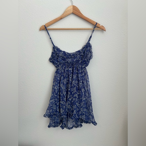 Victoria’s Secret Blue Floral Chemise Babydoll Dress - Small - Picture 5 of 6